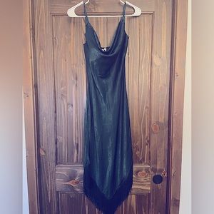 Beautiful dark green spaghetti strap dress